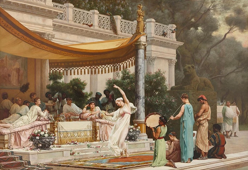 Un pasto da Lucullo, Triclinio estivo, 1877 - Esposto al Salone di Parigi del 1878